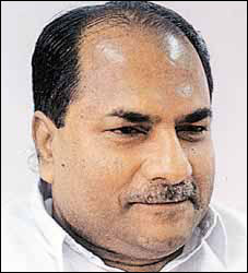 Defence Minister AK Antony