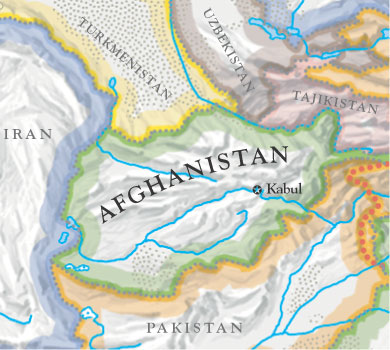 world map afghanistan