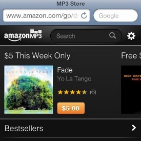 Amazon's browser-based MP3 store optimized for iOS devices 