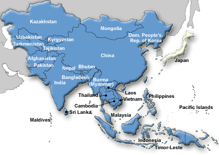 asia map Singapore - In the wake 
