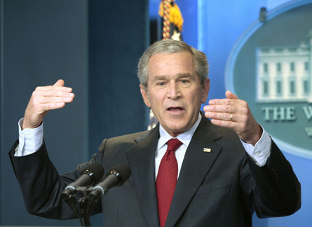 Bush says economy showing signs of improvement 