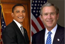 Did Obama skip Bush’s farewell speech?