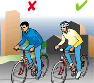 Cyclists advised to wear a helmet