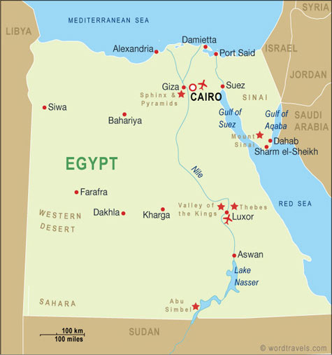 Egypt Map Cairo - A previously unknown pyramid estimated to be 4300 years 