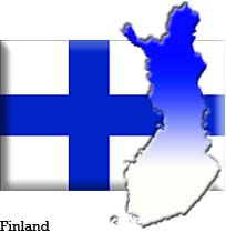 finland flag & map