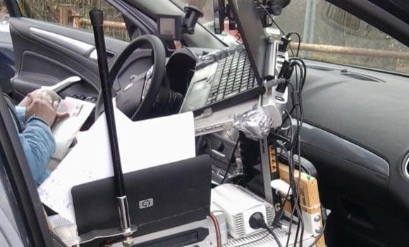 German police: Man stopped for speeding had an entire mobile office wired in his car