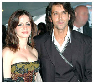 From the catwalk, Suzanne blows kisses at Hrithik Roshan