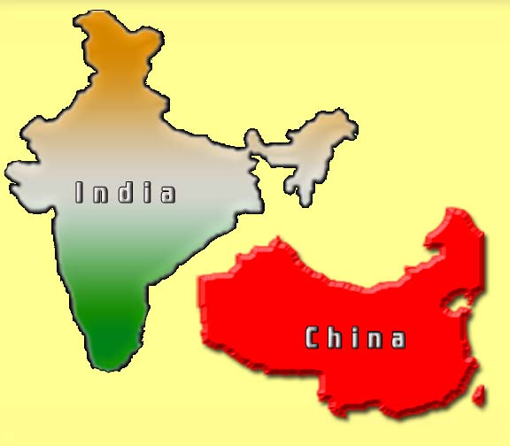 China, India