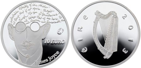 Central bank coin honouring James Joyce contains error