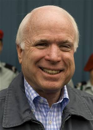 john mccain arms. stumps for McCain in Ohio