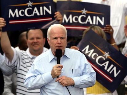 McCain warns against skin cancer during campaign stop