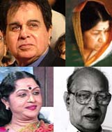 Dilip Kumar, Tapan Sinha, Lata Mangeshkar and Saroja Devi.