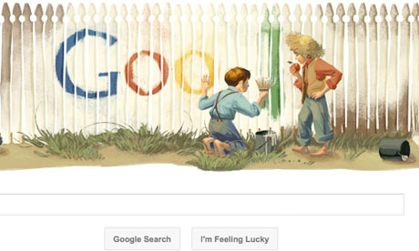 Google marks Mark Twain's birth anniversary with a new doodle