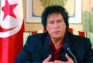 Libyan strongman Moamer Gaddafi