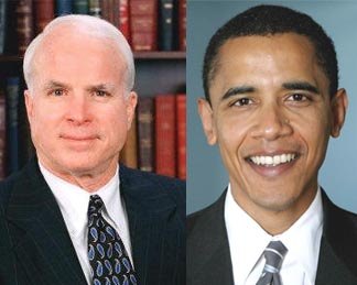 presidential candidates John McCain and Barack Obama