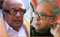 Pranab Mukherjee and M Karunanidhi