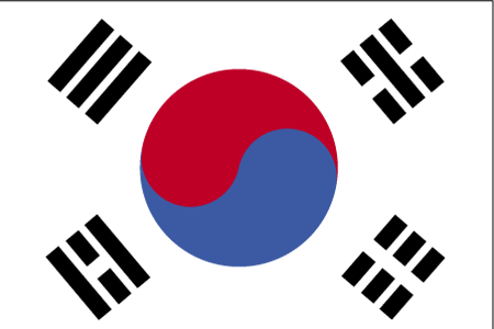 Seoul - North Korea made plain north korean flag. Seoul - North Korea made plain