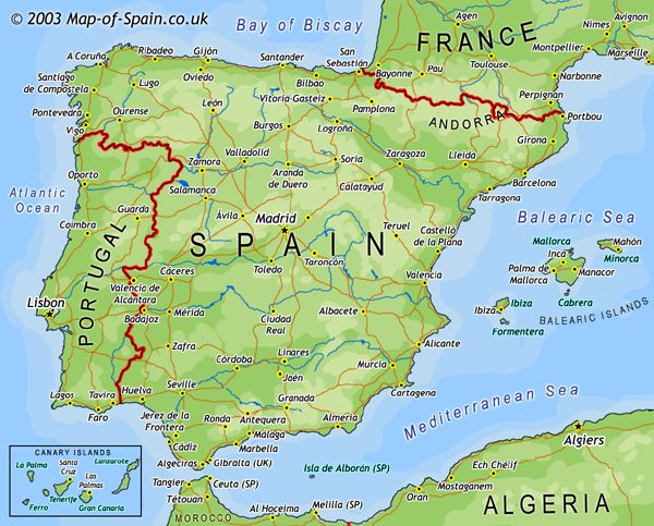 Spain Map Bilbao 