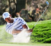 Tiger Woods in the rough at the Australian Open