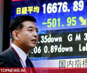 Tokyo stocks fall 5 per cent on economic worries
