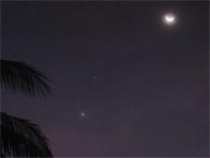 Thanksgiving sky: Jupiter, Venus, moon together