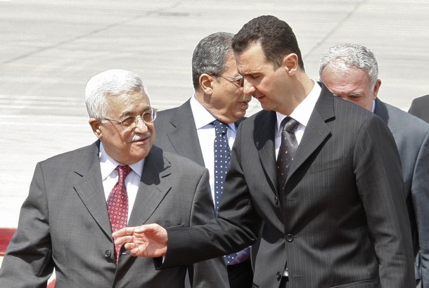 Syrian President Bashar al-Assad and Palestinian President Mahmoud Abbas