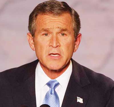 President Bush. US President George Bush urges