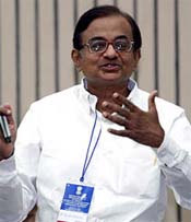 Indian Finance Minister P Chidambaram  