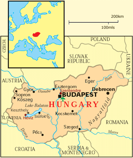 Hungary Map Budapest - A Roma couple were killed in their sleep when a hand 