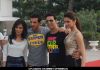 Akshay Kumar and John Abraham promoting Desi Boyz at Sun N Sand