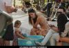 Alessandra Ambrosio plays with her daughter Anja Mazur at a playground in the West Village