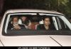Bollywood actor Amitabh Bachchan, Abhishek Bachchan and Aishwarya Rai Bachchan accompanied with US talk show host Oprah Winfrey
