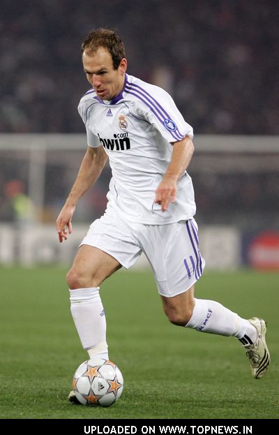 Arjen Robben at AS Roma Vs. Real Madrid - UEFA Champions League - February 19, 2008