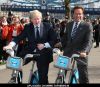 Boris Johnson and Arnold Schwarzenegger at Barclays Cycle Hire Flagship Photocall