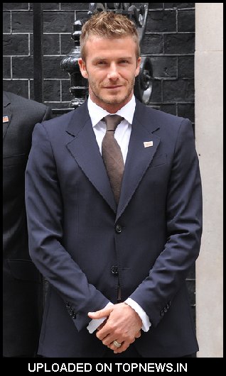 David Beckham, Andy Murray and Denise Lewis Join Gordon Brown at 10 Downing Street, London on April 20, 2009