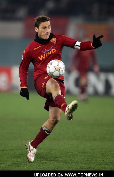 Francesco Totti at AS Roma Vs Real Madrid UEFA Champions League 