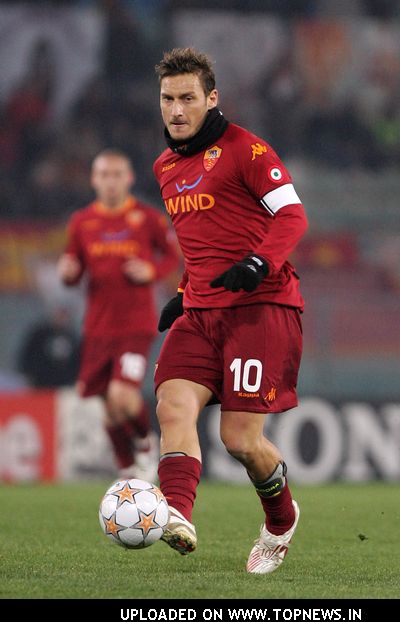 Francesco Totti at AS Roma Vs. Real Madrid - UEFA Champions League - February 19, 2008