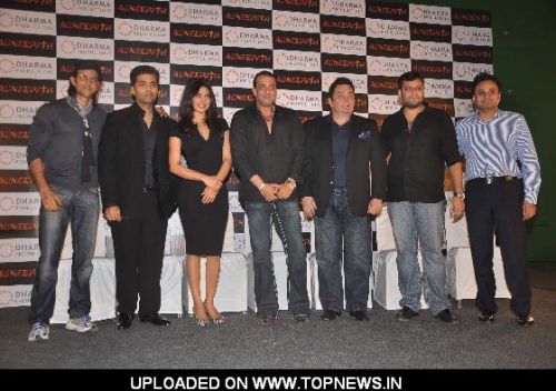 Hrithik Roshan, Priyanka Chopra, Sanjay Dutt, Rishi Kapoor and Karan Johar at "Agneepath" success party at Yashraj studio