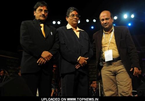 Anil Garg and Jayantibhai at Music Heals Concert held at Andheri Sports Complex in Mumbai