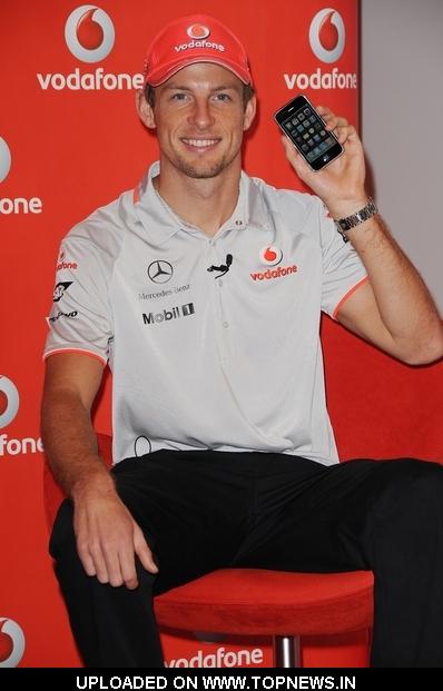 Jenson Button Launches the Vodafone iPhone in London - Photocall