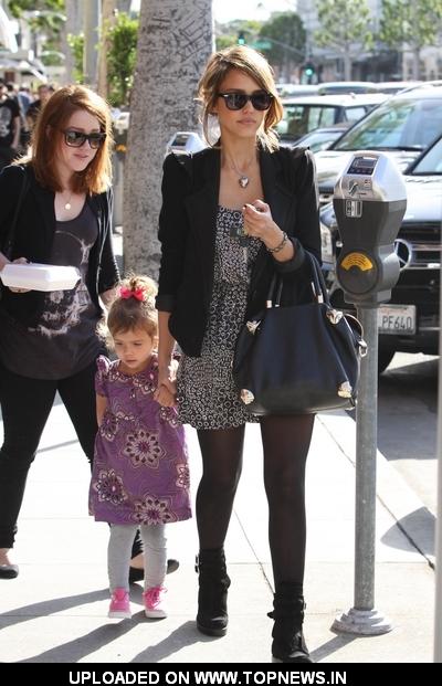 Jessica Alba Shopping In Beverly Hills With Daughter Honor Marie - January 