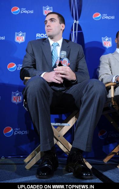 Joe Flacco at 2008 NFL - Super Bowl XLIII - Diet Pepsi Rookie of the Year Press Conference - January 29, 2009