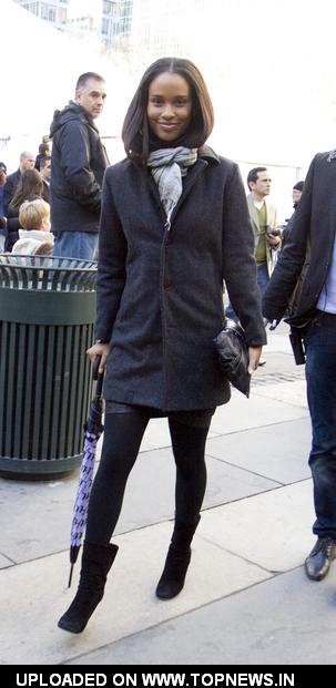 Joy Bryant at Mercedes-Benz Fashion Week Fall 2009 - Celebrity Sightings in Bryant Park - Day 3
