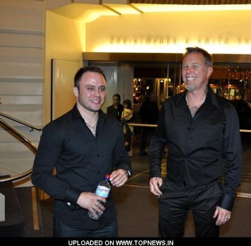 James Hetfield and Justin Hunt at Absent West Coast Premiere Q A James Hetfield and Justin Hunt at Absent West Coast Premiere Q A