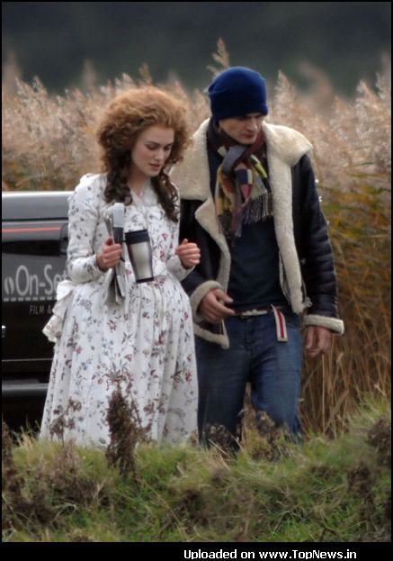 Keira Knightly Sighting on the Film Set of "The Duchess" in Norfolk