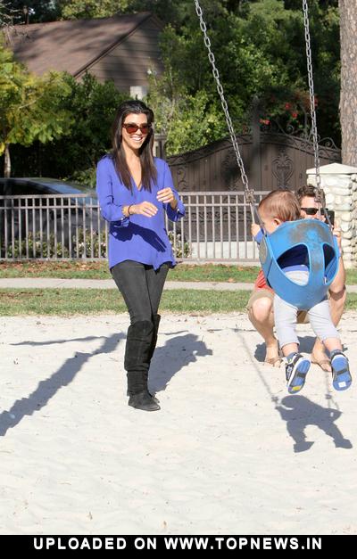 Kourtney Kardashian Takes Her Son Mason Dash Disick To The Park - January 22, 2011