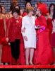 Laura Bush at Mercedes-Benz Fashion Week Fall 2008 - The Heart Truth Red Dress - Runway