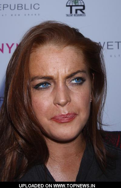 Lindsay Lohan 23rd Birthday Celebration and Sevin Nyne Sunless Tanning Mist Promotion at Wet Republic Las Vegas