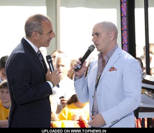 Matt Lauer at Pitbull in Concert on NBC's "Today Show" at Rockefeller Center in New York City