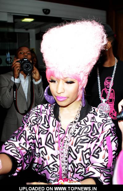 Nicki Minaj and Jo Whiley Arrive at BBC Radio 1 in London on January 20, 2011